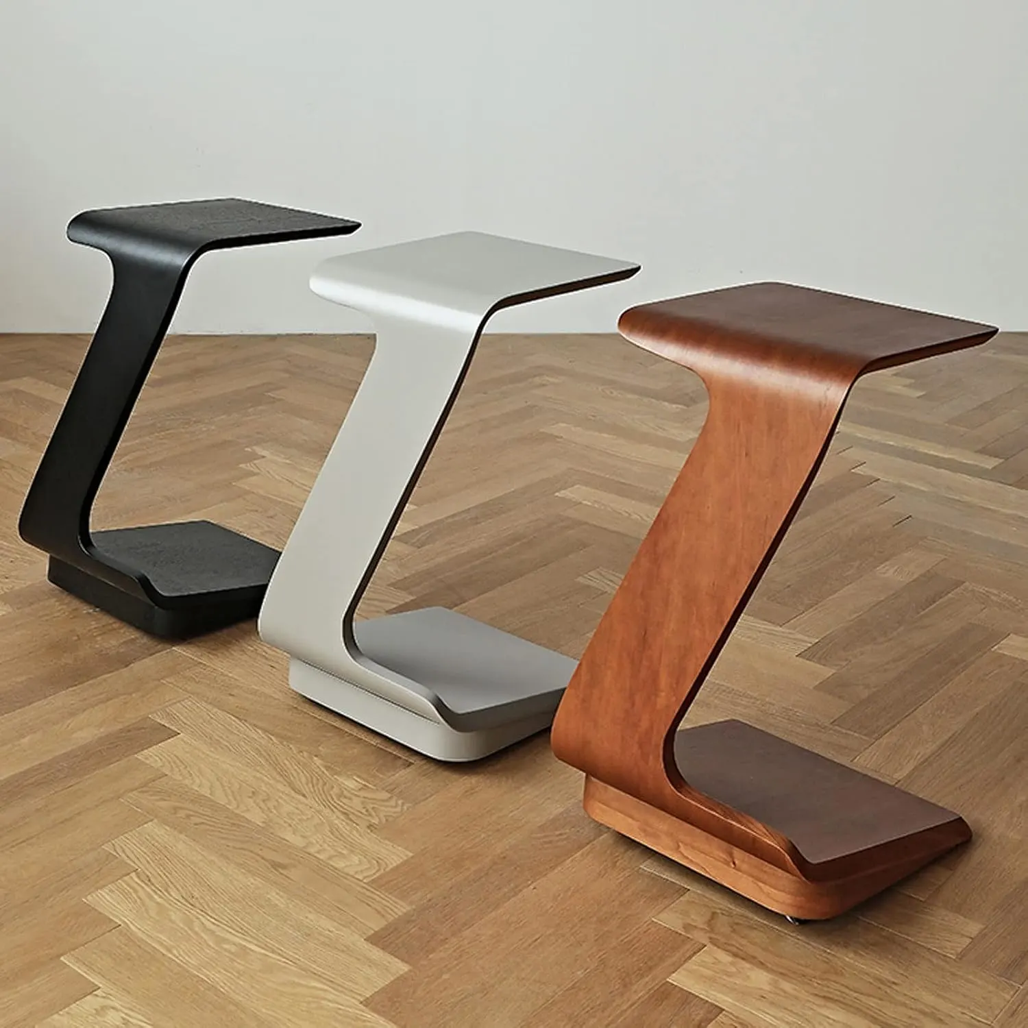 Coffee Table Z-Shaped Wood End Table