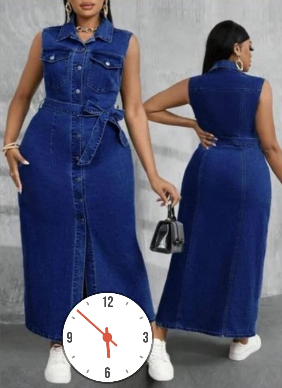 Deandra Denim Stretch Maxi Dress